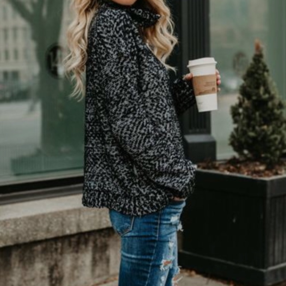 CLEARANCE ‼️TINA BLACK GREY turtle neck - sweater - Picture 3 of 5
